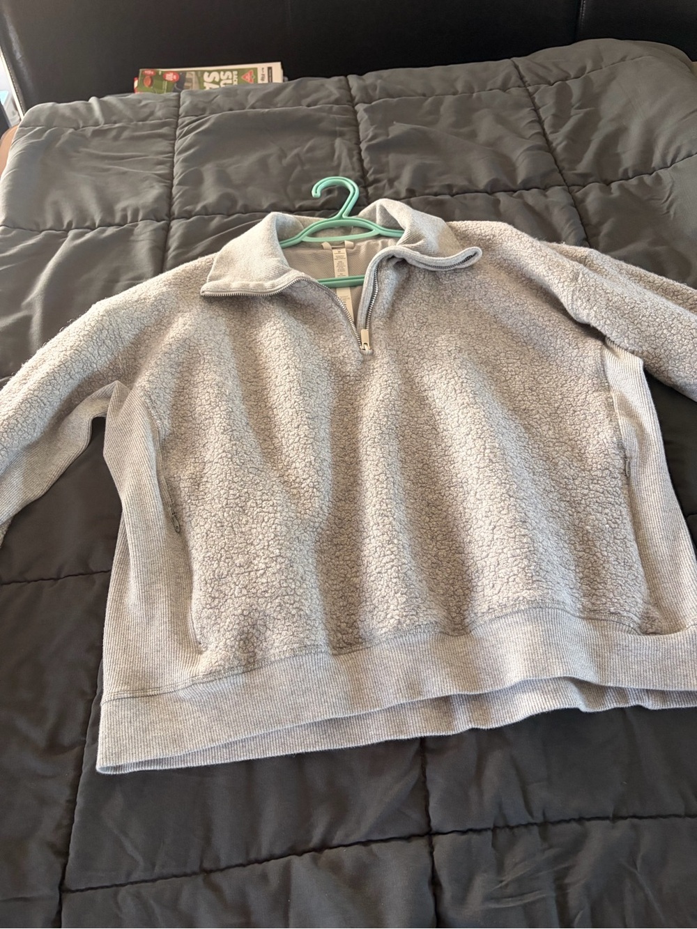 Lululemon Cozy Half-Zip Sherpa Pullover Sweater - Light Gray